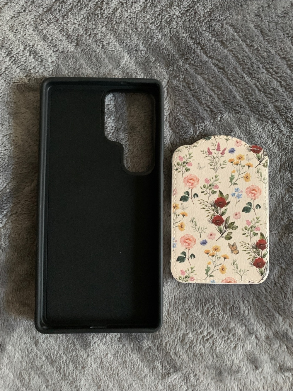 Samsung Galaxy S25 Ultra Cream Floral Phone Case & Magnetic Card Holder NEW! - Picture 2 of 8